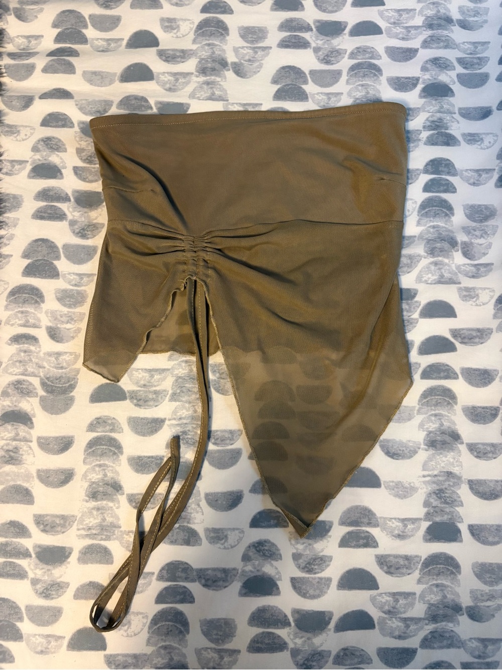 Edikted Olive Green Asymmetrical Tie-Front Tube Top